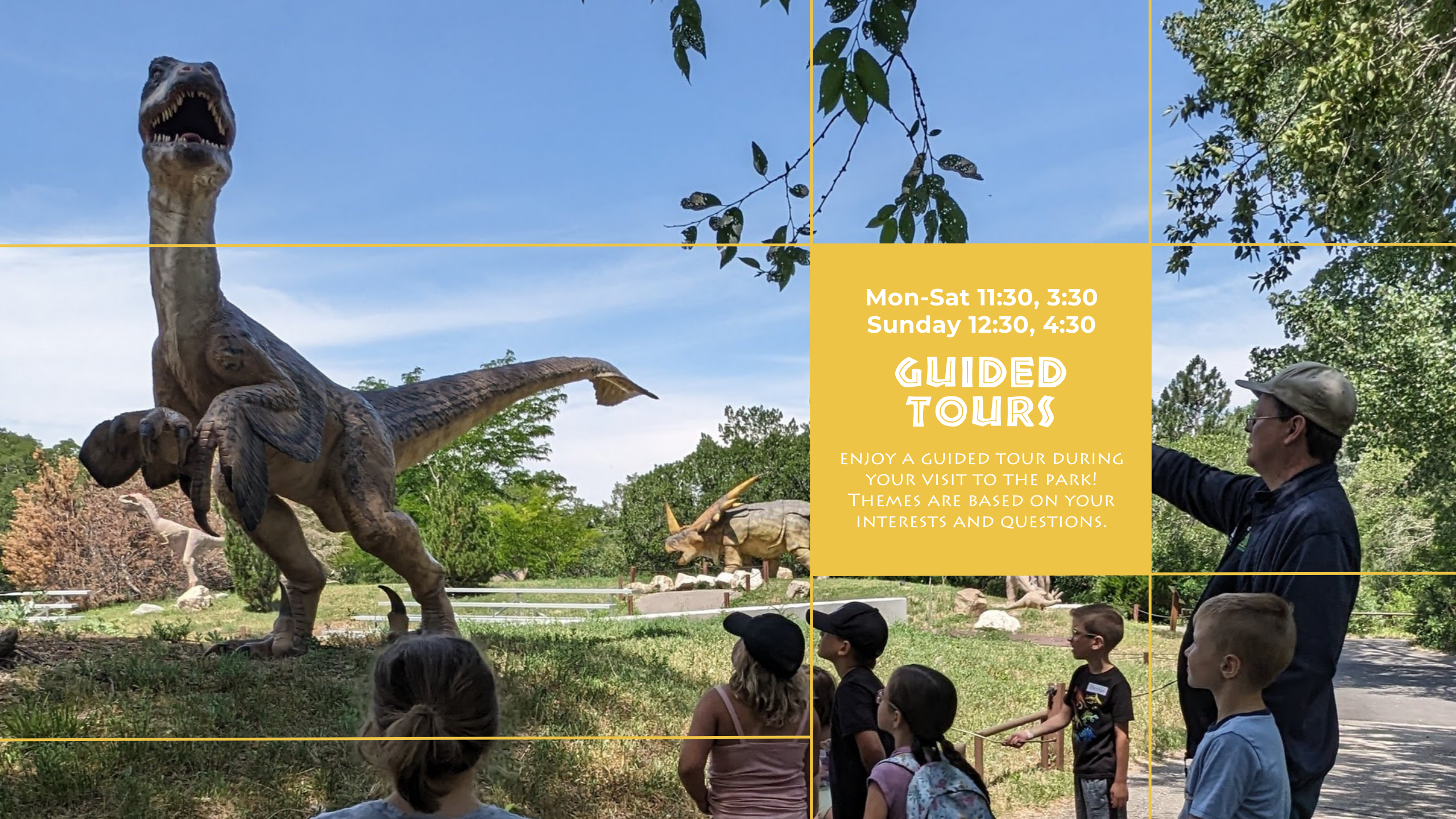 Daily guided tours dinosaur park